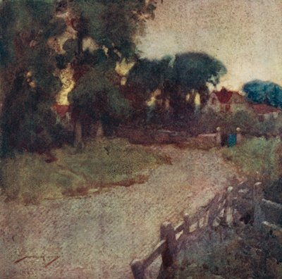 The Deserted Village için İllüstrasyon, Oliver Goldsmith (renkli lito) by William Lee Hankey