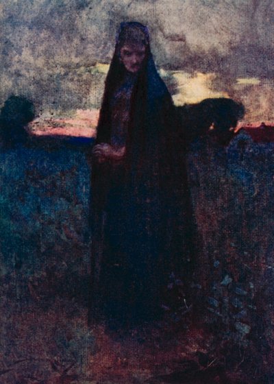The Deserted Village için İllüstrasyon, Oliver Goldsmith (renkli lito) by William Lee Hankey