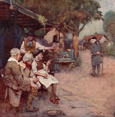 The Deserted Village için İllüstrasyon, Oliver Goldsmith (renkli lito) by William Lee Hankey