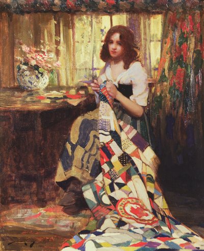 Patchwork Yorgan (tuval üzerine yağlıboya) by William Lee Hankey