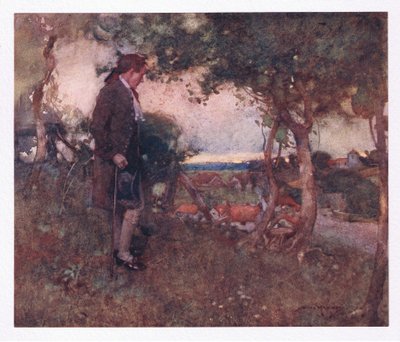 Orada dikkatsiz adımlarla ve yavaşça geçerken, aşağıdan gelen karışık notalar yumuşatıldı (renkli lito) by William Lee Hankey