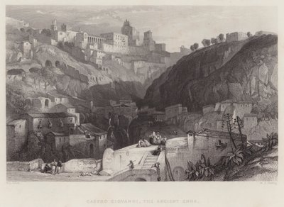 Castro Giovanni, Antik Enna (gravür) by William Leighton Leitch