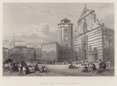 Piazza Del Duomo, Messina (gravür) by William Leighton Leitch