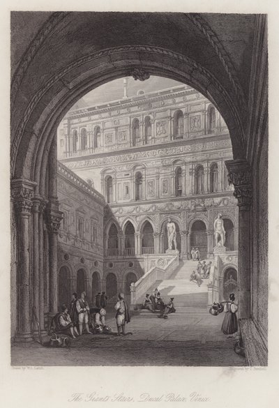 Devlerin Merdivenleri, Ducal Sarayı, Venedik (gravür) by William Leighton Leitch