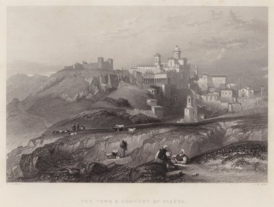 Piazza Kasabası ve Manastırı (gravür) by William Leighton Leitch