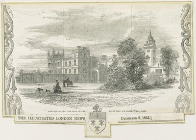 Drayton Bassett - "Drayton Malikanesi": gravür oyma ve [c 1843] by William Linton
