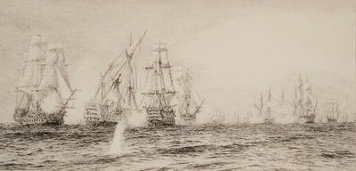 Gemiler, dört direkli, savaşa girdi by William Lionel Wyllie