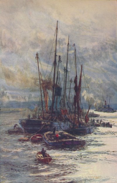 Kömürün mavnalara boşaltılması, 1910 by William Lionel Wyllie