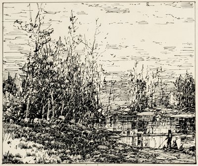 Bir Göletin Kenarı, Maine by William Louis Jnr. Sonntag