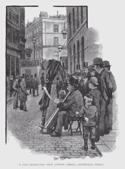 Bir Şehir Karakteri, New London Street, Fenchurch Street (litho) by William Luker