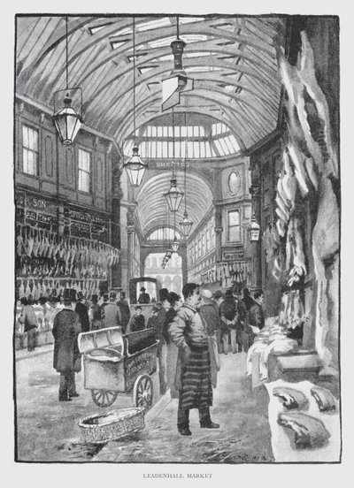 Leadenhall Pazarı (lito) by William Luker