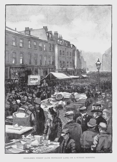 Middlesex Caddesi, geç Petticoat Lane, bir Pazar Sabahı (lito) by William Luker