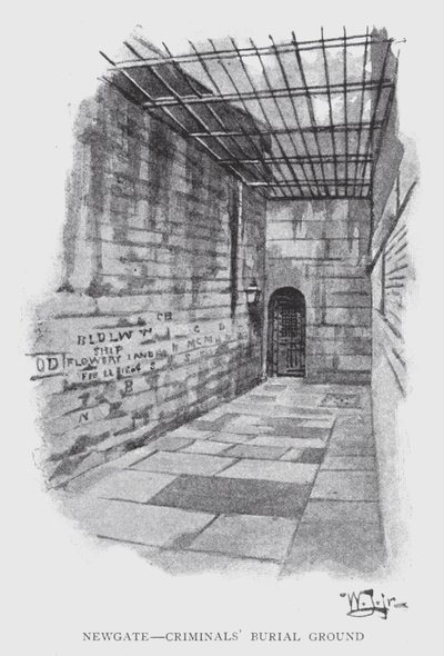 Newgate, Suçluların Mezarlığı (lito) by William Luker