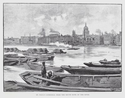 Nehrin Güney Bankasından St Paul Katedrali (litho) by William Luker