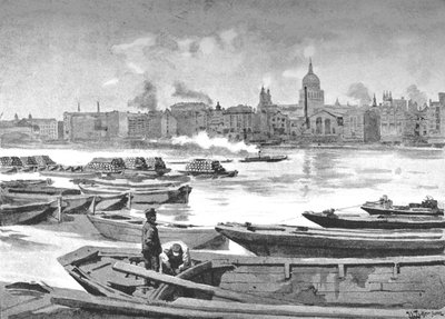 Nehrin Güney Yakasından St. Pauls Katedrali, 1891 by William Luker