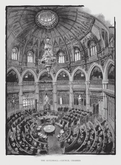 Guildhall, Konsey Odası (lito) by William Luker