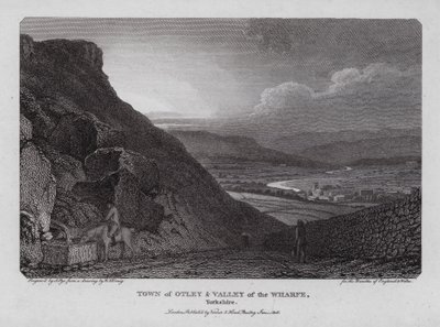 Otley Kasabası ve Wharfe Vadisi, Yorkshire (gravür) by William Marshall (after) Craig