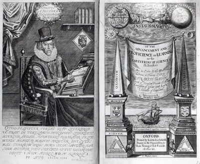 Francis Bacon, 1640 tarafından 'Instauratio Magna' dan Ön Kapak ve Başlık Sayfası by William Marshall
