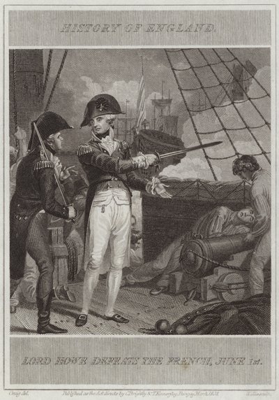 Lord Howe Fransızları yendi by William Marshall Craig