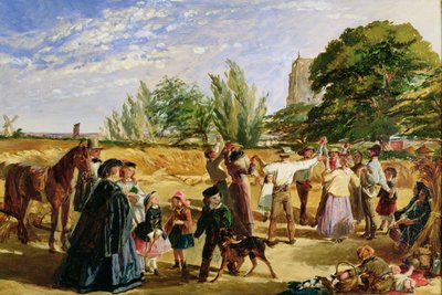 Norfolk'ta bir Hasat sahnesi: 'Merhaba Largesse' için eskiz, 1861 by William Maw Egley