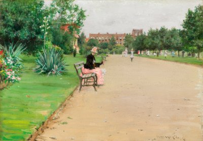 Bir şehir parkı by William Merritt Chase