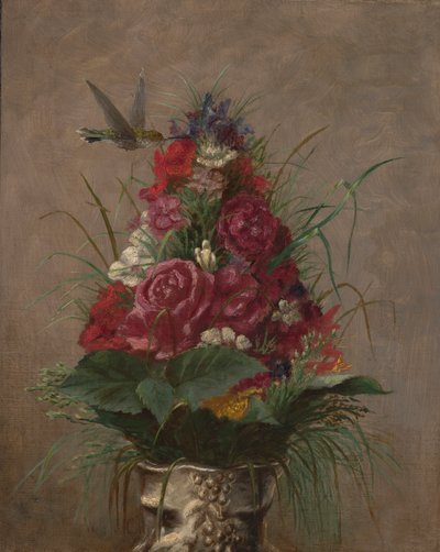 Sinek Kuşu ile Çiçekli Natürmort by William Merritt Chase
