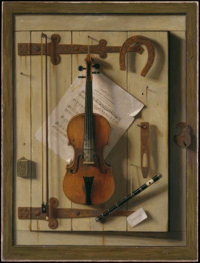 Natürmort - keman ve notalar by William Michael Harnett