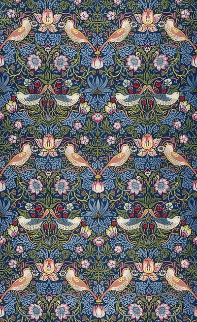 Çilek hırsızı. Dekorasyon kumaşı. 1883 by William Morris