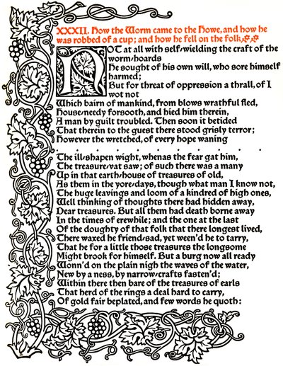 Kelmscott Press: Troya Tipi Basılmış Beowulf Masalı