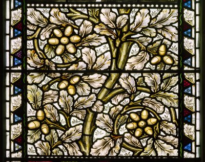 Kirkcaldy Eski Kirk, Morris & Co., William Morris, Meşe Palamudu ve Meşe Yaprakları, 1886 by William Morris
