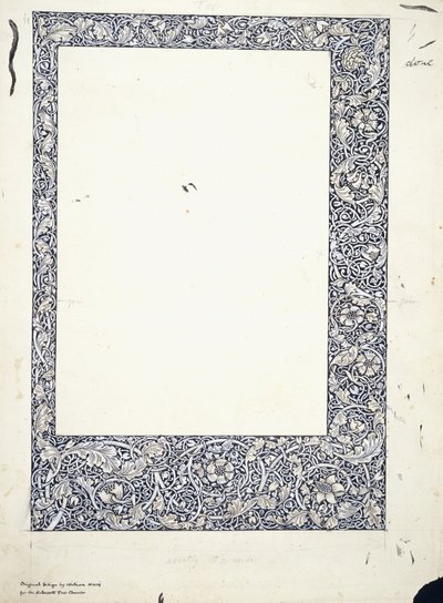 Tam sayfa kenarlık için orijinal çizim by William Morris