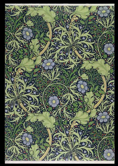 Deniz Yosunu Duvar Kağıdı Tasarımı, John Henry Dearle (1860-1932), 1901 (duvar kağıdı) tarafından basılmıştır by William Morris