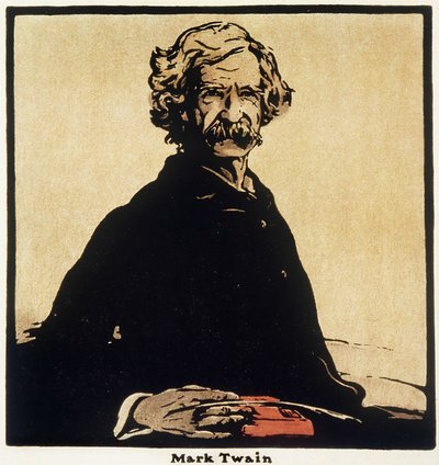 Mark Twain'in Portresi (1835-1910) Amerikalı Yazar - Çizim William Nicholson (1872-1949) by William Nicholson
