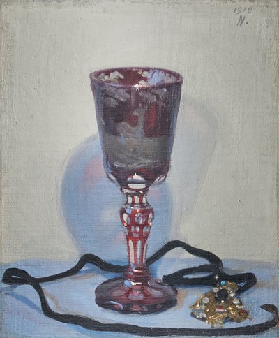 Sağ üstte imzalı ve tarihli Ruby Glass by William Nicholson