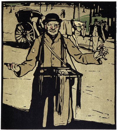 Toy Merchant, Londra - William Nicholson (1872-1949), ed Floury tarafından “” Types of London””da by William Nicholson