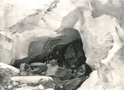 Rockies: Büyük Buzuldaki buz mağarası, Mount Sir Donald, Kanada, 1895. by William Notman and Son