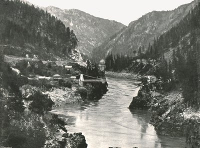 Rockies: Fraser Kanyonu ve Cariboo Yolu Köprüsü, Spuzzum, Kanada, 1895. by William Notman and Son