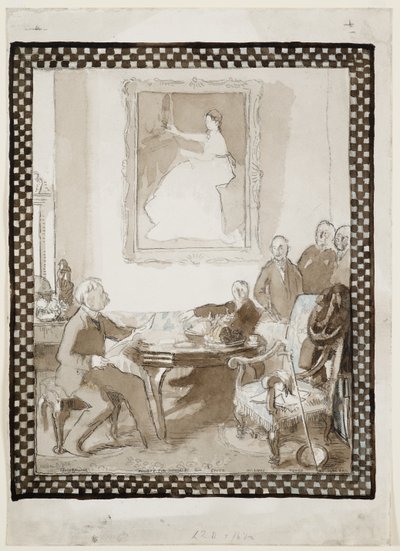 'Manet'e Saygı' yağlıboya çalışması, 1906 dolayları (kağıt üzerine suluboya, mürekkep, tebeşir ve kurşun kalem) (ayrıca bkz. 63015) by William Orpen