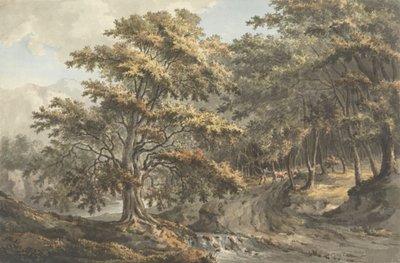 Arka Planda Nehir ve Sığır Sürücüsü Olan Manzara by William P. Sherlock