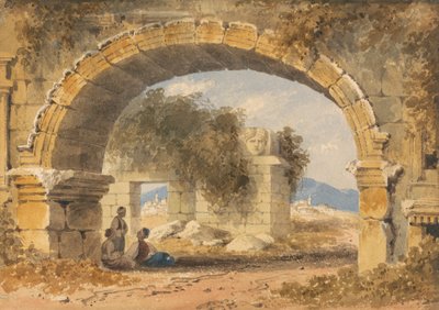 Taş Kemerin Altında Oturan Figürler by William Page