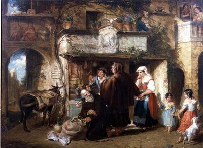 "Manastırın ikramı. Siz belayı öpmek ve gözlerinize toz atmak" by William Parrott