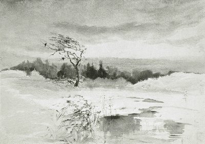 Su ve Rüzgarlı Ağaç ile Manzara by William Parsons Winchester  Dana