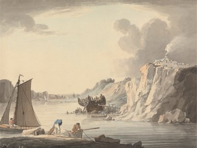 Plymouth ve Dock, Devon arasındaki Stonehouse Creek'e giriş by William Payne