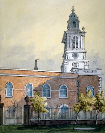 Bishopsgate olmadan St Botolph Kilisesi, Londra Şehri, c1815 by William Pearson