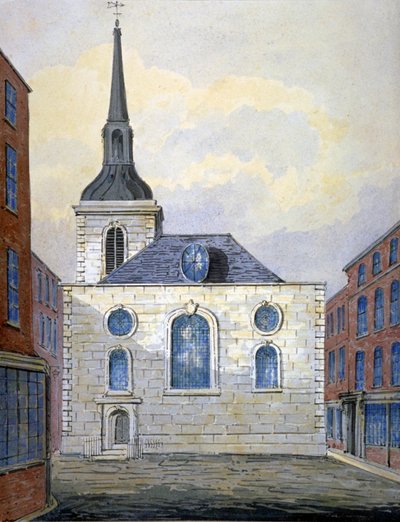 St Mary Abchurch Kilisesi, Londra Şehri, c1815 by William Pearson