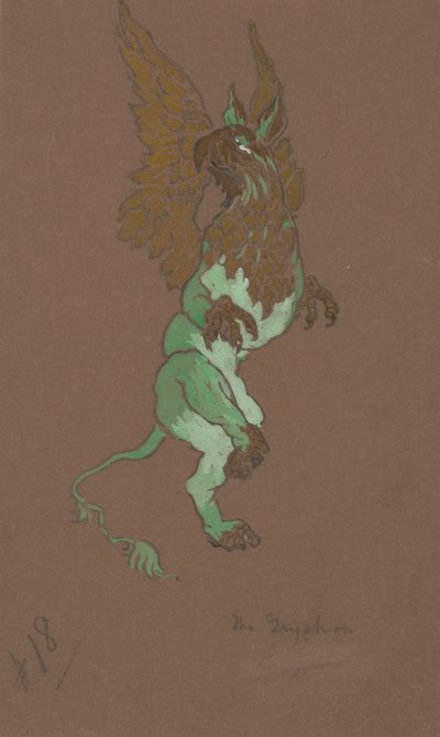 Alice Harikalar Diyarında, 1915 için Gryphon kostüm tasarımı. by William Penhallow Henderson