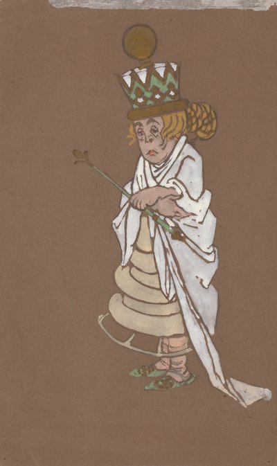 Beyaz Kraliçe (Alice Harikalar Diyarında için kostüm tasarımı) 1915 by William Penhallow Henderson