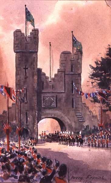 Dublin çevresinde Kraliçe Victoria Geçit Törenleri by William Percy French