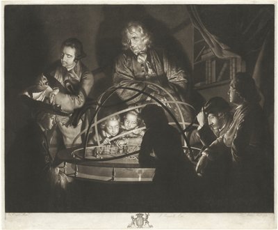 Orrery Üzerine Ders Veren Bir Filozof by William Pether after Joseph Wright