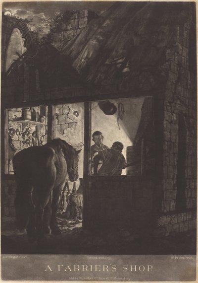 nalbantın dükkanı by William Pether after Joseph Wright of Derby